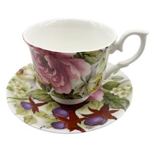Staffordshire Bone China Royal Burlington Collection Teacup & Saucer England